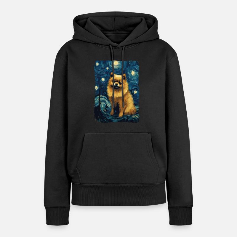 Nuit étoilée de Poméranie - Sweat à capuche Premium bio Femme - noir