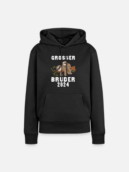 Großer Bruder 2024 - Frauen Premium Bio Hoodie - Schwarz