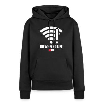 Pas de Wifi-Pas de vie Wifi Wifi Dire Signal Internet - Sweat à capuche Premium bio Femme - noir - Devant - Julia (174cm)