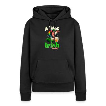 Flamant rose irlandais St Patricks un peu irlandais - Sweat à capuche Premium bio Femme - noir - Devant - Julia (174cm)