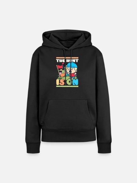 Die Golf-Osterjagd hat begonnen - Frauen Premium Bio Hoodie - Schwarz