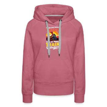 Model Railroad On Right Track With Collection - Women’s Premium Organic Hoodie - mauve - Front - Isabella (175cm)
