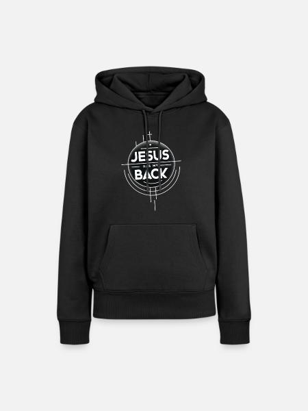 Jesus Has My Back 19 - Frauen Premium Bio Hoodie - Schwarz