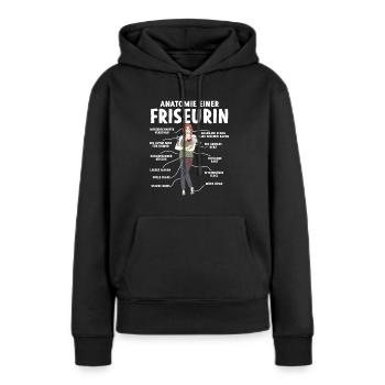 Anatomie d’un coiffeur - Sweat à capuche Premium bio Femme - noir - Devant - Julia (174cm)