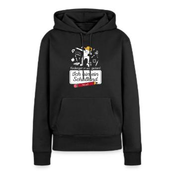 Je suis un écolier Noah - Sweat à capuche Premium bio Femme - noir - Devant - Julia (174cm)