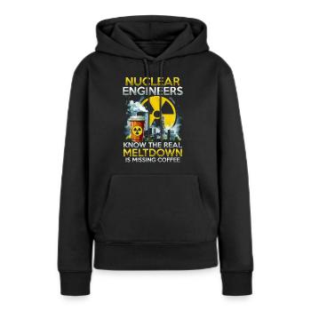 Technicien nucléaire Ingénieur nucléaire - Sweat à capuche Premium bio Femme - noir - Devant - Julia (174cm)
