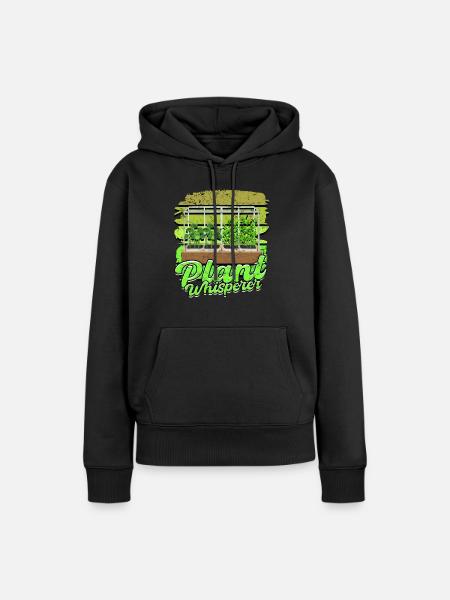 Microgreen Microgreens Plant Whisperer - Frauen Premium Bio Hoodie - Schwarz