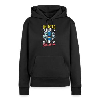 Elektrotechnik Widerstand der Langeweile - Frauen Premium Bio Hoodie - Schwarz - Vorne - Julia (174cm)