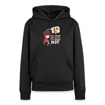 Cookie Lover courra pour les cookies mais de préférence N - Sweat à capuche Premium bio Femme - noir - Devant - Julia (174cm)