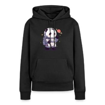 Pandabär Astronaut Japanischer Riesenpanda - Frauen Premium Bio Hoodie - Schwarz - Vorne - Julia (174cm)