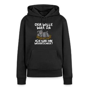 La volonté était là, je l’ai renvoyé - Sweat à capuche Premium bio Femme - noir - Devant - Julia (174cm)