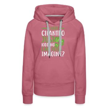 Je déteste la coriandre, je plaisante sur le design - Sweat à capuche Premium bio Femme - mauve - Devant - Isabella (175cm)