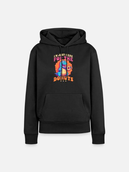 Donut hier für Donuts - Frauen Premium Bio Hoodie - Schwarz