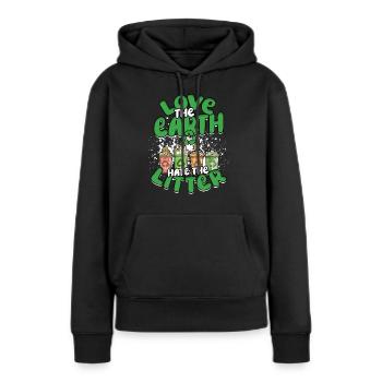 Umweltschutz Umweltschützer Recyceln - Frauen Premium Bio Hoodie - Schwarz - Vorne - Julia (174cm)