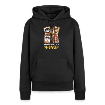 Infirmière maman battement de cœur de notre maison - Sweat à capuche Premium bio Femme - noir - Devant - Julia (174cm)