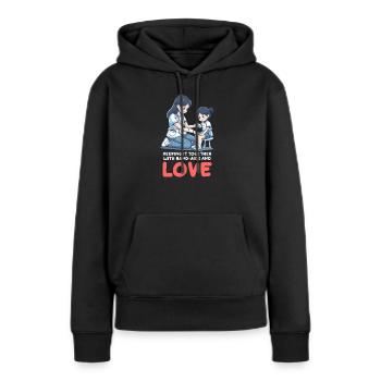 Maman infirmière gardant ensemble des pansements et de l’amour - Sweat à capuche Premium bio Femme - noir - Devant - Julia (174cm)
