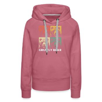 Grizzli Ours brun - Sweat à capuche Premium bio Femme - mauve - Devant - Isabella (175cm)