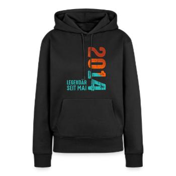 Limited Edition Mai 2014 Legendär Seit Mai 2014 - Frauen Premium Bio Hoodie - Schwarz - Vorne - Julia (174cm)