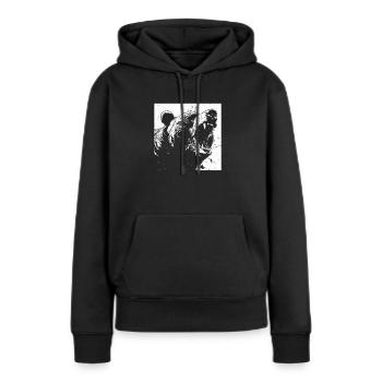 Grizzly Ours brun Ours brun - Sweat à capuche Premium bio Femme - noir - Devant - Julia (174cm)