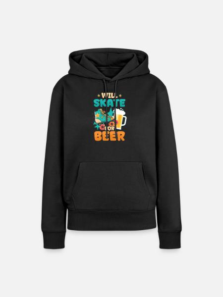 Roller Derby Skate für Bier - Frauen Premium Bio Hoodie - Schwarz