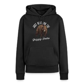 Grizzly Ours brun Ours brun - Sweat à capuche Premium bio Femme - noir - Devant - Julia (174cm)