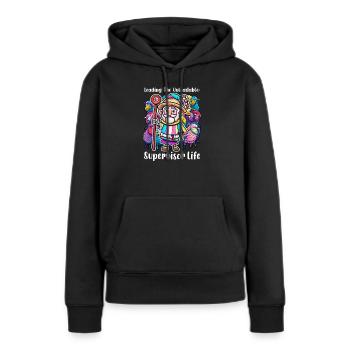Superviseur menant l’inhabitable : la vie du superviseur - Sweat à capuche Premium bio Femme - noir - Devant - Julia (174cm)