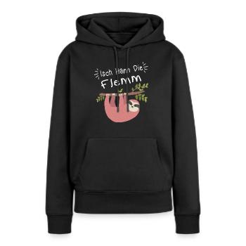 Isch Hann le dialecte de la Sarre - Sweat à capuche Premium bio Femme - noir - Devant - Julia (174cm)