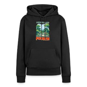 Patriotischer Buddhistischer Patriotischer Weg - Frauen Premium Bio Hoodie - Schwarz - Vorne - Julia (174cm)