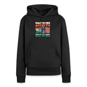 Accents de mastering amérindiens Desi Yankee - Sweat à capuche Premium bio Femme - noir - Devant - Julia (174cm)