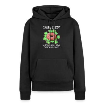 Amerikanische Indianer Green Card? Grünes Signal Donut essen - Frauen Premium Bio Hoodie - Schwarz - Vorne - Julia (174cm)