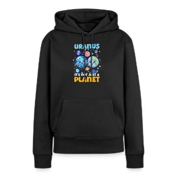 Uranus Uranus, ce n'est pas qu'une planète ! - Sweat à capuche Premium bio Femme - noir - Devant - Julia (174cm)