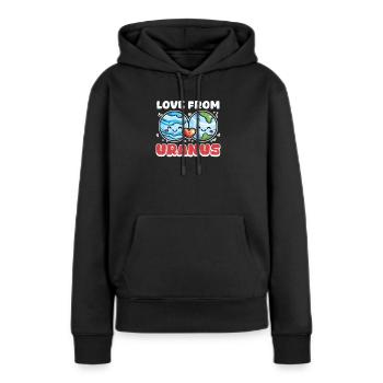 Uranus Liebe von Uranus - Frauen Premium Bio Hoodie - Schwarz - Vorne - Julia (174cm)
