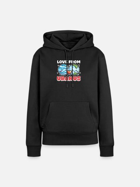 Uranus Liebe von Uranus - Frauen Premium Bio Hoodie - Schwarz