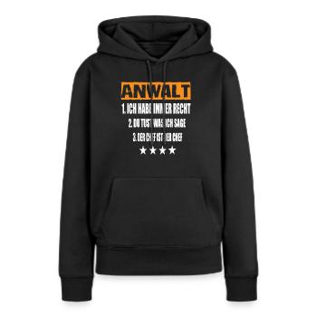 Anwalt - Frauen Premium Bio Hoodie - Schwarz - Vorne - Julia (174cm)