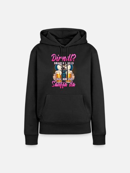Dirndl Ersatz - Frauen Premium Bio Hoodie - Schwarz