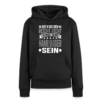 Hambourg - Sweat à capuche Premium bio Femme - noir - Devant - Julia (174cm)