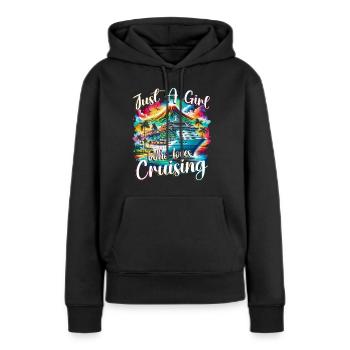 Croisé de croisière - Sweat à capuche Premium bio Femme - noir - Devant - Julia (174cm)