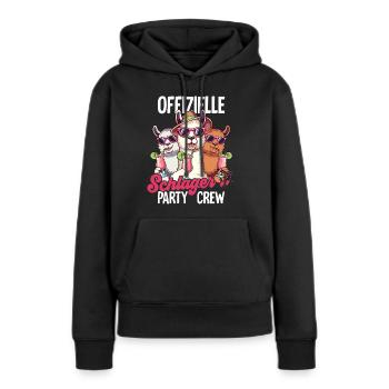Frapper - Sweat à capuche Premium bio Femme - noir - Devant - Julia (174cm)