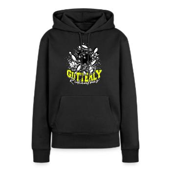 Bowling Ridicule - Sweat à capuche Premium bio Femme - noir - Devant - Julia (174cm)