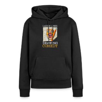 Lachfalten im Improvisationstheater: Comedy zeichnen - Frauen Premium Bio Hoodie - Schwarz - Vorne - Julia (174cm)