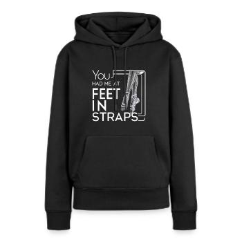 You Had Me At Feet In Straps 63 - Frauen Premium Bio Hoodie - Schwarz - Vorne - Julia (174cm)
