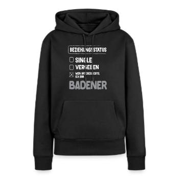 Badener Beziehungsstatus Badener Baden - Frauen Premium Bio Hoodie - Schwarz - Vorne - Julia (174cm)