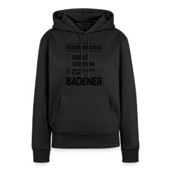 Badener Beziehungsstatus Badener Baden - Frauen Premium Bio Hoodie - Schwarz - Vorne - Julia (174cm)