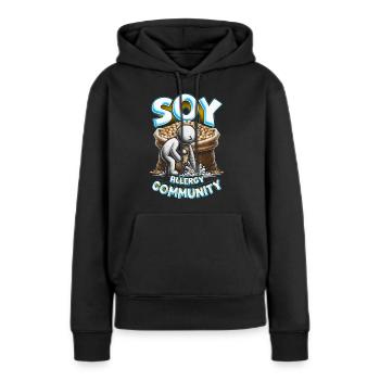 Communauté des allergies au soja - Sweat à capuche Premium bio Femme - noir - Devant - Julia (174cm)