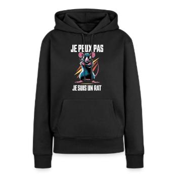Ratten geiziger Humor Ich kann nicht Ich bin eine Ratte - Frauen Premium Bio Hoodie - Schwarz - Vorne - Julia (174cm)