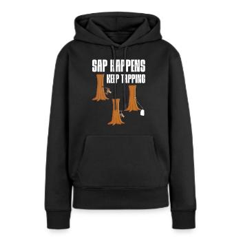 Saft passiert weiter Klopfen Ahornbaum Ahorn - Frauen Premium Bio Hoodie - Schwarz - Vorne - Julia (174cm)