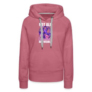 Domestic Violence Not All Wounds Are Visible - Women’s Premium Organic Hoodie - mauve - Front - Isabella (175cm)