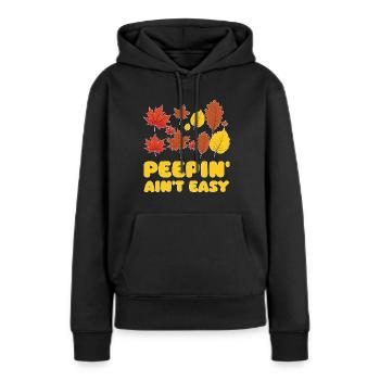 Peepin' Ain't Easy Leaf Peeper Leaf Peeping - Sweat à capuche Premium bio Femme - noir - Devant - Julia (174cm)