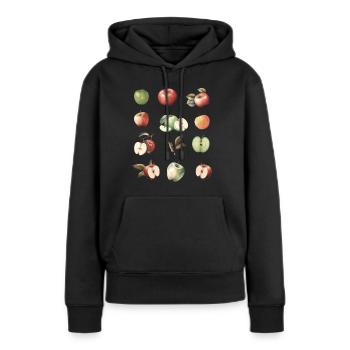 Verschiedene Apfelsorten - Frauen Premium Bio Hoodie - Schwarz - Vorne - Julia (174cm)