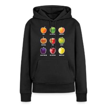 Variétés de pommes Différentes pommes Fruits Pomme - Sweat à capuche Premium bio Femme - noir - Devant - Julia (174cm)